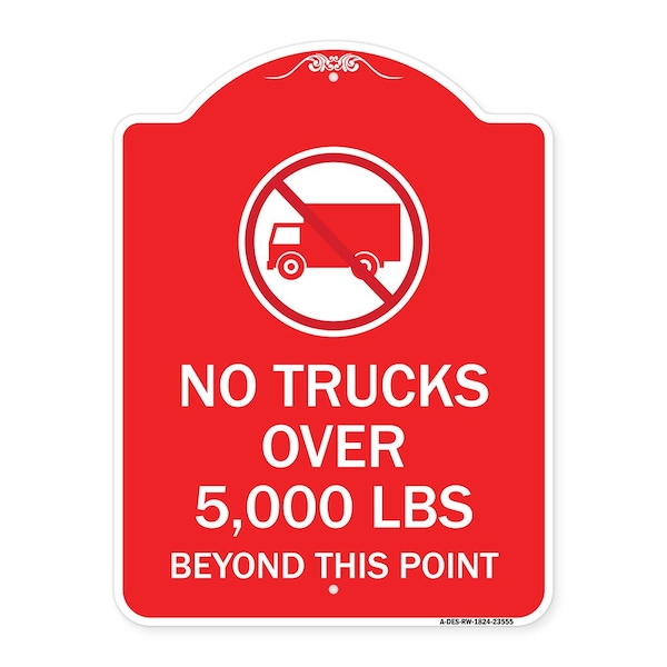 Signmission No Trucks Over Editable Weight Beyond This Point W/ Graphic Heavy-Gauge Alum, 18" H, RW-1824-23555 A-DES-RW-1824-23555 - main